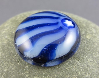 Glass cabochon, sparkly cabochon, blue cabochon, star cabochon, lampworked cabochon, slumped cabochon, art glass cabochon, mosaic supplies