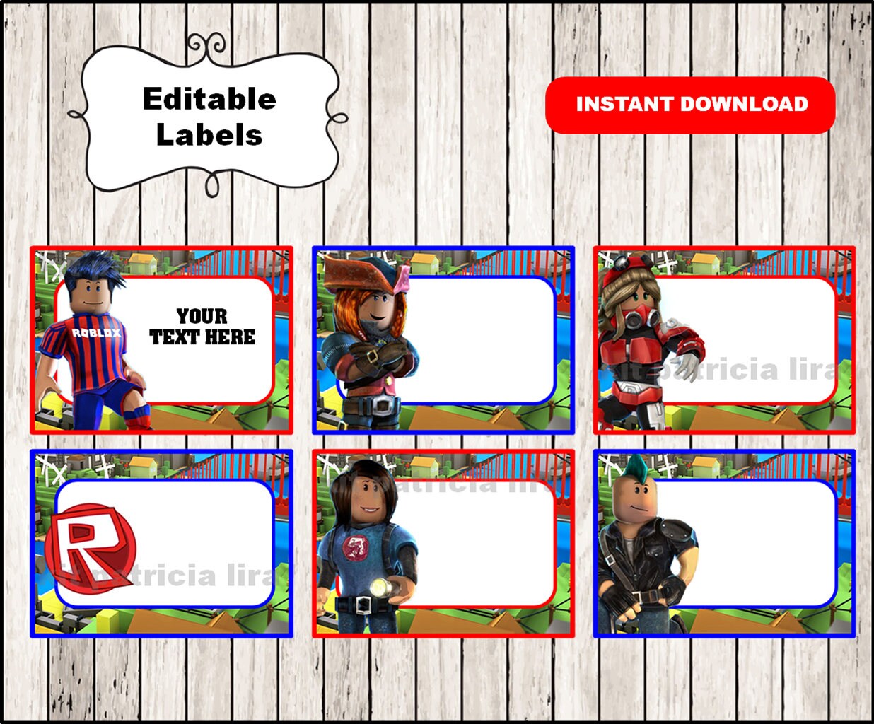 roblox printable cards tags book labels stickers kids