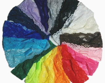 19pc Stretch Lace Headband Set - set of 19 interchangeable lace headbands for babies and girls, rainbow assortment