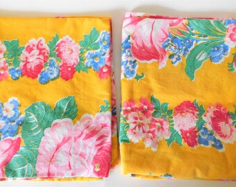 Vintage Pillowcase Set Tropical Floral Print
