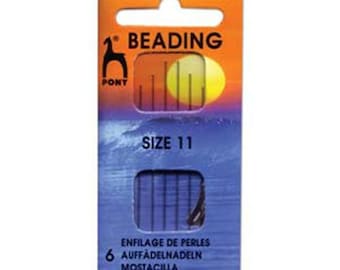 Pony Beading Needles Pack Of 6 Sizes 11 Jewellery Making