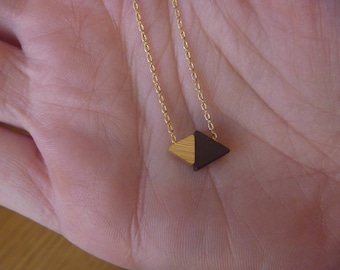 Black and gold triangle necklace