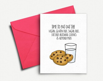 Christmas Card Funny, Gifts for Vegans, Vegan Gift, Funny Christmas Gift for Hipster, Holiday Card Funny, Gift for Vegetarian Sarcastic Card