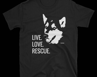 Live. Love. Rescue. MacKenzie Fundraiser T-Shirt - Alaskan Malamute