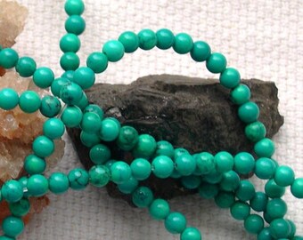 12 PEARLS 4 MM TURQUOISE STONE FINE