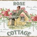 Shabby Rose Cottage Digital, Printable Home Sweet Home, Roses, Cottage, Instant Download Graphic, Large Size
