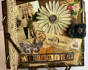 Vintage Handmade Mini Album Smash Book Junk Journal