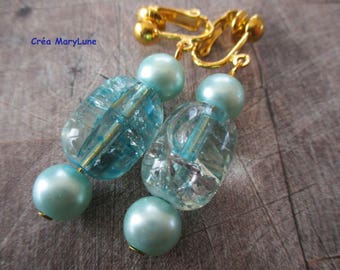 Clip earrings for non-pierced ears turquoise