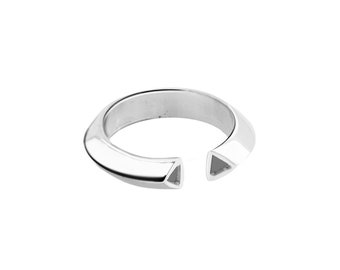DOUBLE TRIANGLE handmade sterling silver ring