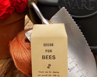 10 x Personalised Wedding Favour Seed Packets - 'Seeds For Bees'