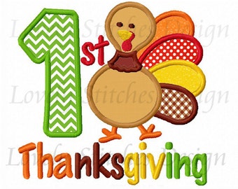 1st Thanksgiving Applique Machine Embroidery Design NO:0263