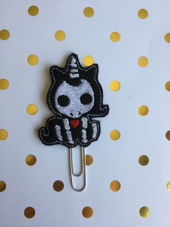 Skeleton Unicorn planner Clip/Planner Clip/Bookmark. Unicorn Planner Clip. Skeleton Planner Clip. Halloween Planner Clip