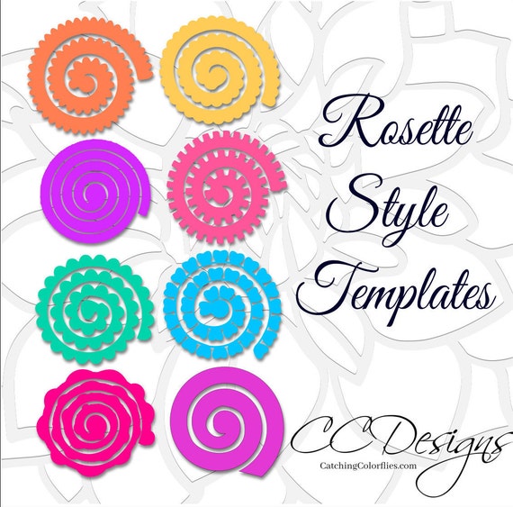 Download Paper Rolled Rosette Templates DIY paper flowers Printable