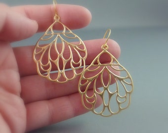 half wing gold earrings