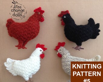 Tree Change Dolls® Knitting Pattern #5 Clucky Chook, by Sonia & Silvia Singh