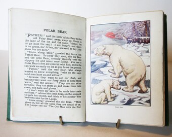 Beasts, illustrated childrens book Antique Hardback colour plates 1920s school book gift