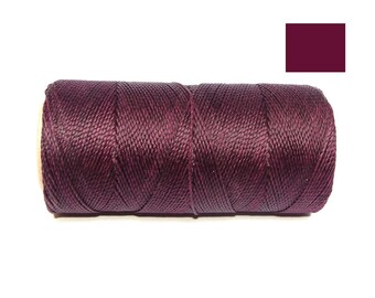 Eggplant Waxed Polyester Cord Macrame Cord spool of 188 yards