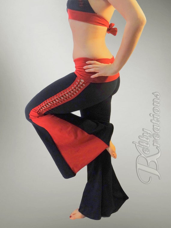 Tribal Belly Dance Pants With Braided Detail On The Side