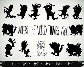 Where the Wild Things Are SVG, Where the Wild Things Are clipart, Where the Wild Things Are, svg/dxf/eps/png, Cricut, Silhouette cut files