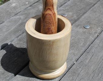 Mortar and Pestle, Wood Mortar, Pharmacy, Vintage Decor, Kitchen Decor, Rustic Home Decor, Shabby Chic Decor, Rustic Decor, Farmhouse Decor