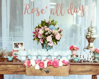 Bubbly bar banner, mimosa bar banner, champagne banner, birthday banner, wedding reception banner, open bar banner, Rose all day