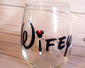 Stemless wifey wine glass, wifey wine glasses, wifey glass, bridal shower gift