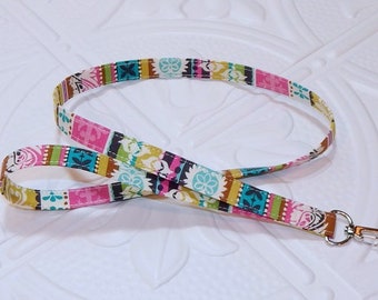 Lanyard - Badge Holder - Keychain Lanyard - Teacher Lanyard - Multi Colored Stripe