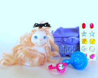 Vintage Littlest Pet Shop Pink Puff Puppy LPS Dazzling Hair Pets 1995 Kenner
