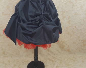 Black Knee Length Tie Bustle Skirt-One Size Fits All
