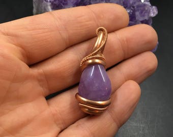 Amethyst and copper pendant