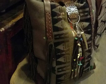 Vintage Pendleton Fringed Shoulder Bag / Purse