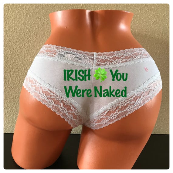 Irish You Were Naked Victoria's Secret White Cheeky Panty