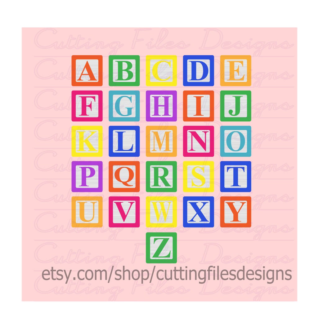 Alphabet Letter Toy Blocks Letter Font SVG Cutting File w/PNG