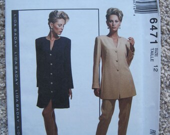 UNCUT Misses' Dress, Tunic and Pants - Size 12- McCalls Pattern 6471 - Vintage 1993