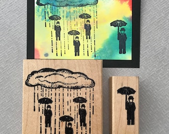 Rubber Stamp Raining Men Set