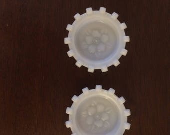 Vintage white milk glass jewelry dishes