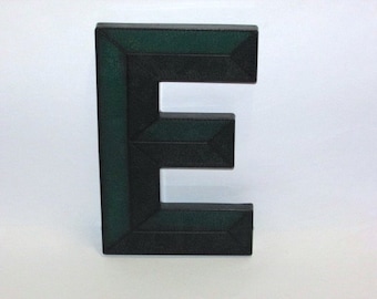 Vintage 1950s Letter E, Movie Theater Marquee Letter, Mid Century Sign, Green Lucite Letter, Urban Industrial Initial, Art Deco Wall Hanging