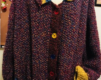 Hand Knit Cardigan Sweater