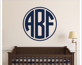 Boys monogram decal | Etsy