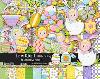 First Easter Digital Scrapbooking Kit,Babies Easter Digi Kit ,Easter Cliparts ,Babies Cliparts