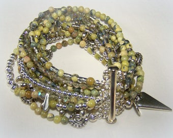 MULTI STRAND BRACELET .... green turquoise