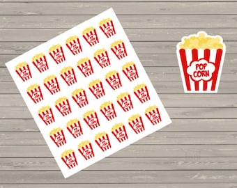 Popcorn Planner Stickers Popcorn Boxes Movie Night Stickers Fits Erin Condren Movie Night Stickers Popcorn Box Stickers
