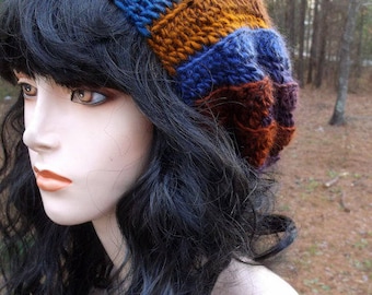 Hand Crochet Slouch Womens Beret, Crochet Tam, Slouchy Hat, Slouchy Beanie, Womens Hat, Womens Slouch Beanie, Winter Hat Accessories