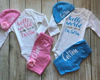 Twin Clothes Twin Babies Twin Outfits Personalized Twin Coming