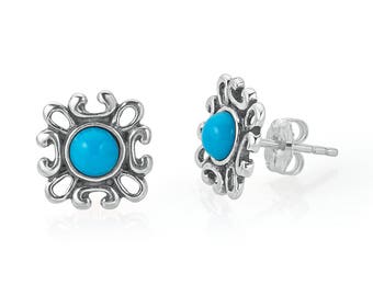 Mothers Day Gift, Turquoise Earrings, Turquoise Stud Earrings, Sleeping Beauty Turquoise Earrings Studs, December Birthstone Earrings, Sada