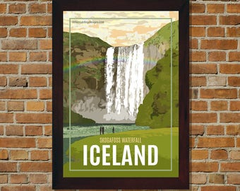 Iceland - Vintage Travel Poster