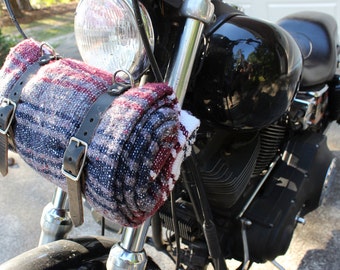 Motorcycle Bed / Jacket Roll - Yoga Blanket, Leather, Shovelhead, Panhead, Knucklehead, Harley Davidson, Biker, Chopper, Sportster, Dyna,