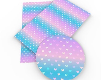 Gradient Heart Faux Leather Sheet