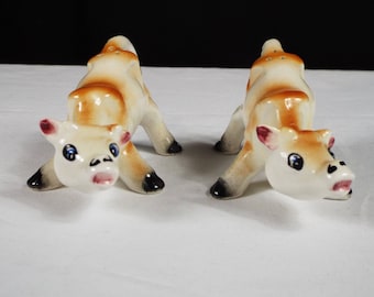 Vintage Cow Salt and Pepper Shakers