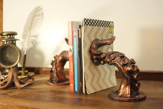 Tentacle bookend steampunk (pair)